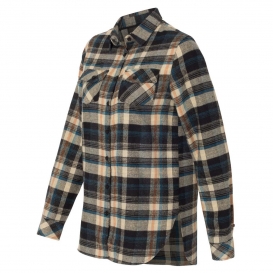 Burnside 5210 Women\'s Yarn-Dyed Long Sleeve Flannel Shirt - Dark Khaki