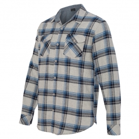 Burnside 8210 Yarn-Dyed Long Sleeve Flannel Shirt - Grey/Blue