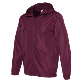 Independent Trading Co. EXP54LWZ Water Resistant Lightweight Windbreaker- Maroon