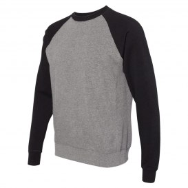 Independent Trading Co. PRM30SBC Unisex Special Blend Raglan Sweatshirt - Nickel Heather/Black