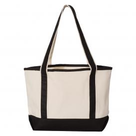 Q-Tees Q125800 20L Small Deluxe Tote - Natural/Black