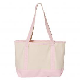Q-Tees Q125800 20L Small Deluxe Tote - Natural/Light Pink
