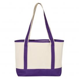 Q-Tees Q125800 20L Small Deluxe Tote - Natural/Purple