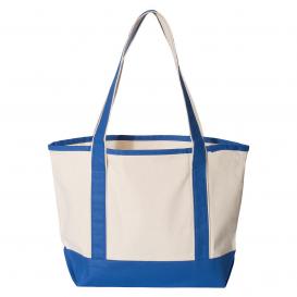 Q-Tees Q125800 20L Small Deluxe Tote - Natural/Royal