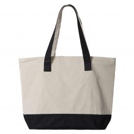Q-Tees Q1300 19L Zippered Tote - Natural/Black