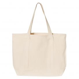 Q-Tees Q1500 34.6L Large Canvas Deluxe Tote - Natural/Natural