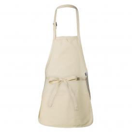 Q-Tees Q4250 Full-Length Apron with Pouch Pocket - Natural