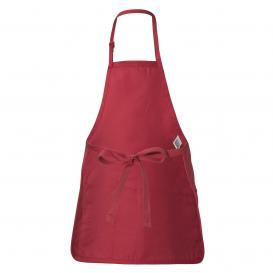 Q-Tees Q4250 Full-Length Apron with Pouch Pocket - Red