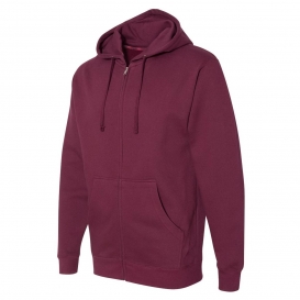Independent Trading Co. SS4500Z Midweight Full-Zip Hooded Sweatshirt - Maroon
