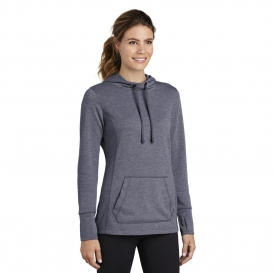 Sport-Tek LST296 Ladies PosiCharge Tri-Blend Wicking Fleece Hooded Pullover - True Navy Heather