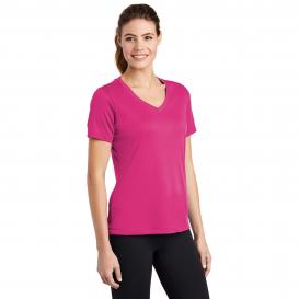 Sport-Tek LST353 Ladies V-Neck PosiCharge Competitor Tee - Pink Raspberry