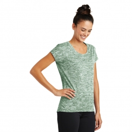 Sport-Tek LST390 Ladies PosiCharge Electric Heather Sporty Tee - Forest Green Electric