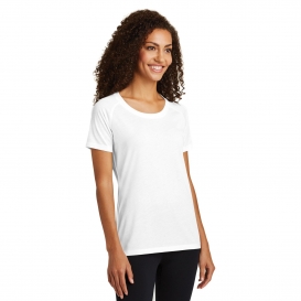 Sport-Tek LST400 Ladies PosiCharge Tri-Blend Wicking Raglan Tee - White