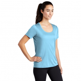 Sport-Tek LST420 Ladies Posi-UV Pro Scoop Neck Tee - Light Blue