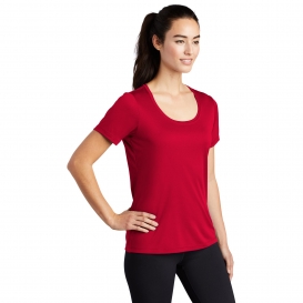 Sport-Tek LST420 Ladies Posi-UV Pro Scoop Neck Tee - True Red