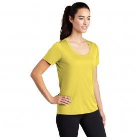 Sport-Tek LST420 Ladies Posi-UV Pro Scoop Neck Tee - Yellow
