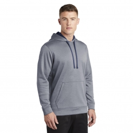 Sport-Tek ST264 PosiCharge Sport-Wick Heather Fleece Hooded Pullover - True Navy Heather