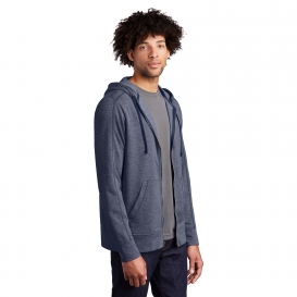 Sport-Tek ST293 PosiCharge Tri-Blend Wicking Fleece Full-Zip Hooded Jacket - True Navy Heather