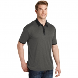 Sport-Tek ST667 Heather Contender Contrast Polo - Graphite Heather/Black