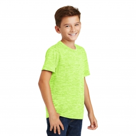 Sport-Tek YST390 Youth PosiCharge Electric Heather Tee - Lime Shock Electric