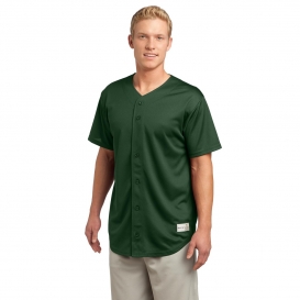 Sport-Tek ST220 PosiCharge Tough Mesh Full-Button Jersey T-Shirt - Forest Green