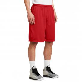 Sport-Tek ST515 Long PosiCharge Classic Mesh Shorts - True Red