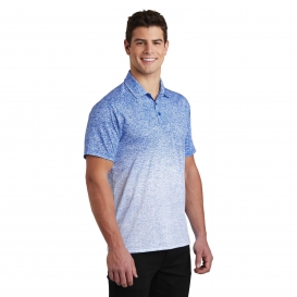 Sport-Tek ST671 Ombre Heather Polo - White/True Royal