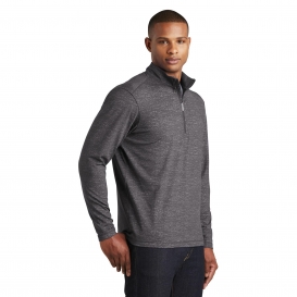 Sport-Tek ST855 Sport-Wick Stretch Reflective Heather 1/2-Zip Pullover - Charcoal Grey