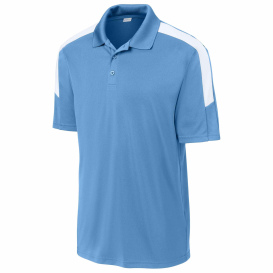 Sport-Tek ST104 Competitor United Polo - Carolina Blue/White