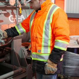 Tough Duck S176 Type R Class 3 Poly Oxford Lined Safety Parka - Orange