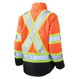 Tough Duck SJ461 Type R Class 3 Women\'s Poly Oxford 5-in-1 Safety Jacket - Orange