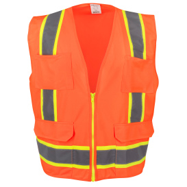 Full Source US2ON16 Type R Class 2 Solid Surveyor Safety Vest - Orange