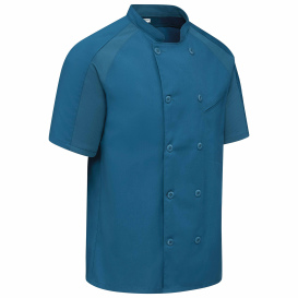 Chef Designs 052M Men\'s Airflow Raglan Chef Coat with OILBLOK - Teal/Teal Mesh