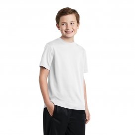 Sport-Tek YST340 Youth PosiCharge RacerMesh Tee - White