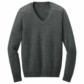 Port Authority LSW2850 Ladies Easy Care V-Neck Sweater - Charcoal Heather