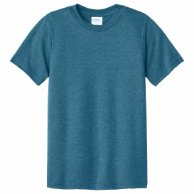 Port & Company PC340Y Youth CVC Tee - Mountain Blue Heather