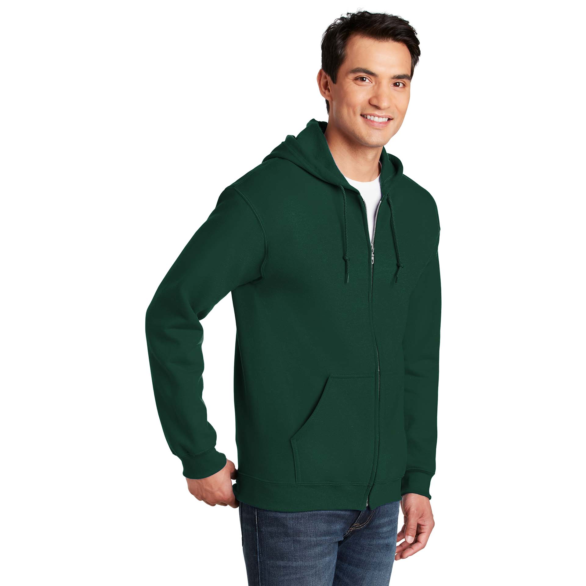Gildan 18600 Heavy Blend Full-Zip Hooded Sweatshirt - Forest Green ...