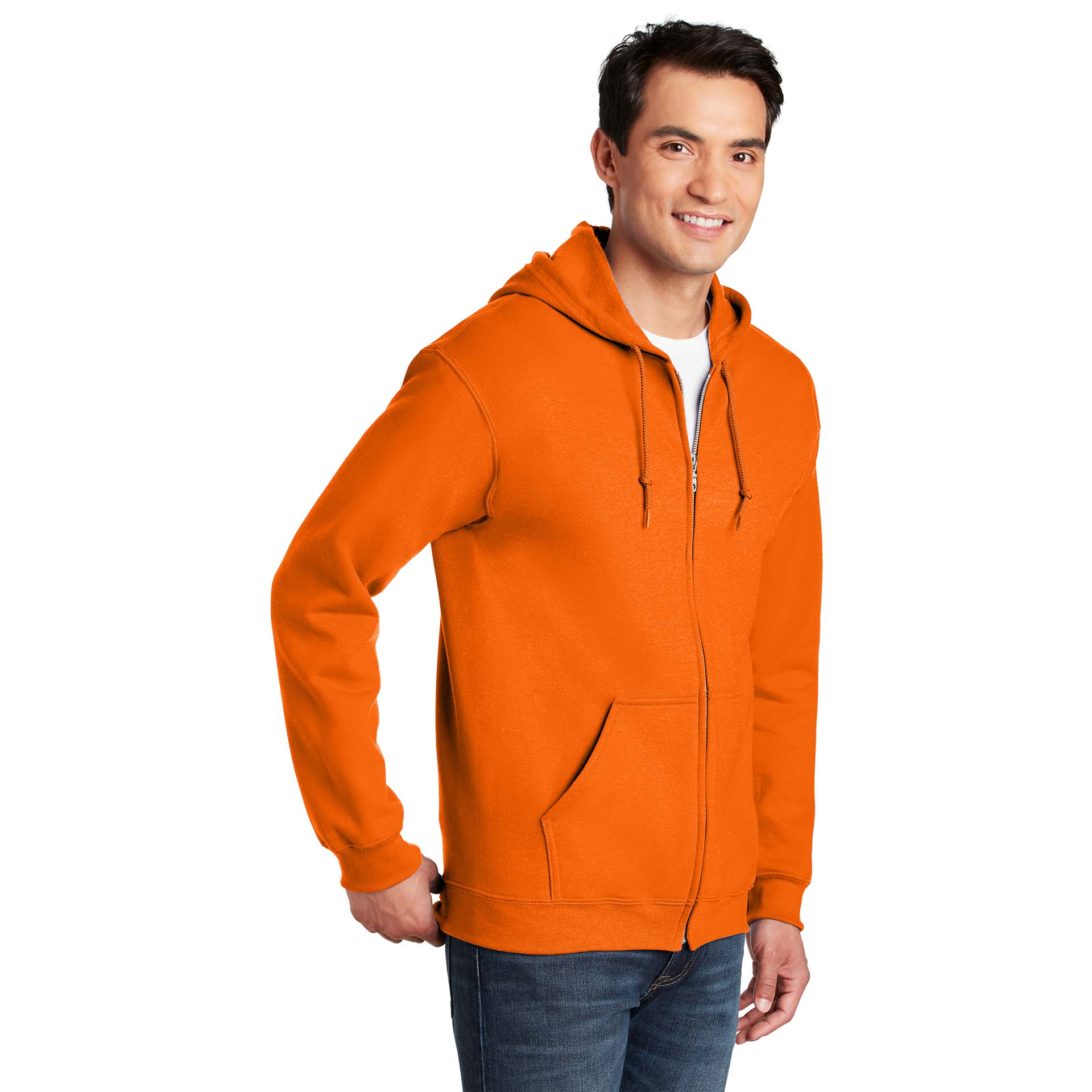 Gildan 18600 Heavy Blend Full-Zip Hooded Sweatshirt - S. Orange | Full ...
