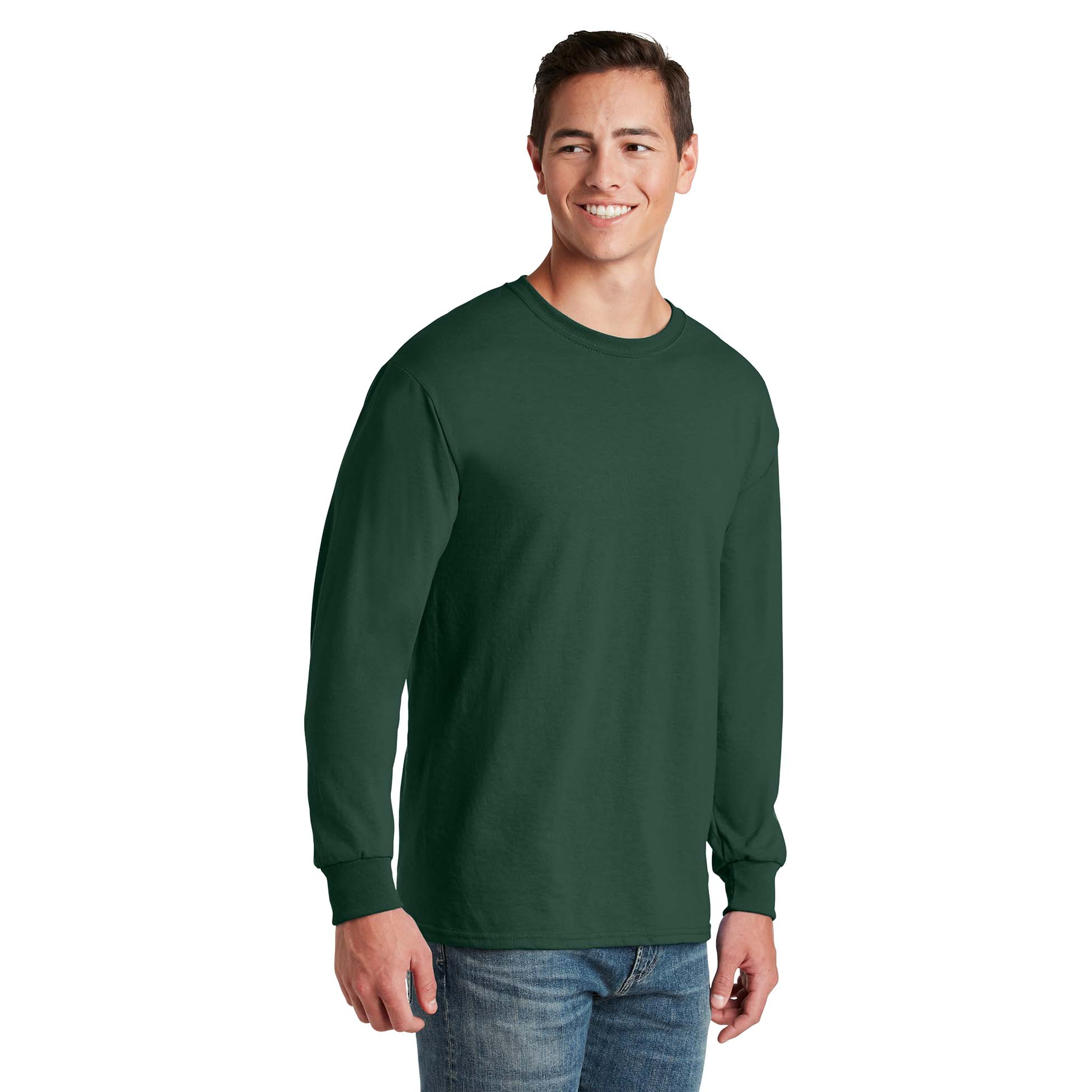 Jerzees 29LS Dri-Power 50/50 Cotton/Poly Long Sleeve T-Shirt - Forest ...