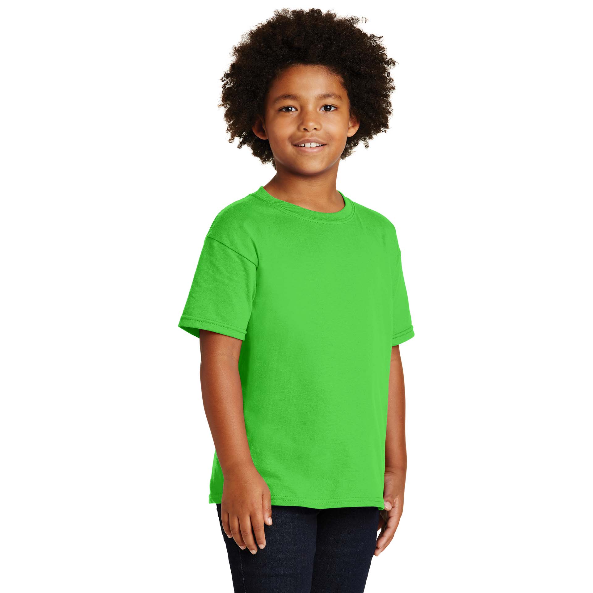Gildan 5000B Youth Heavy 100% Cotton T-Shirt - Electric Green 