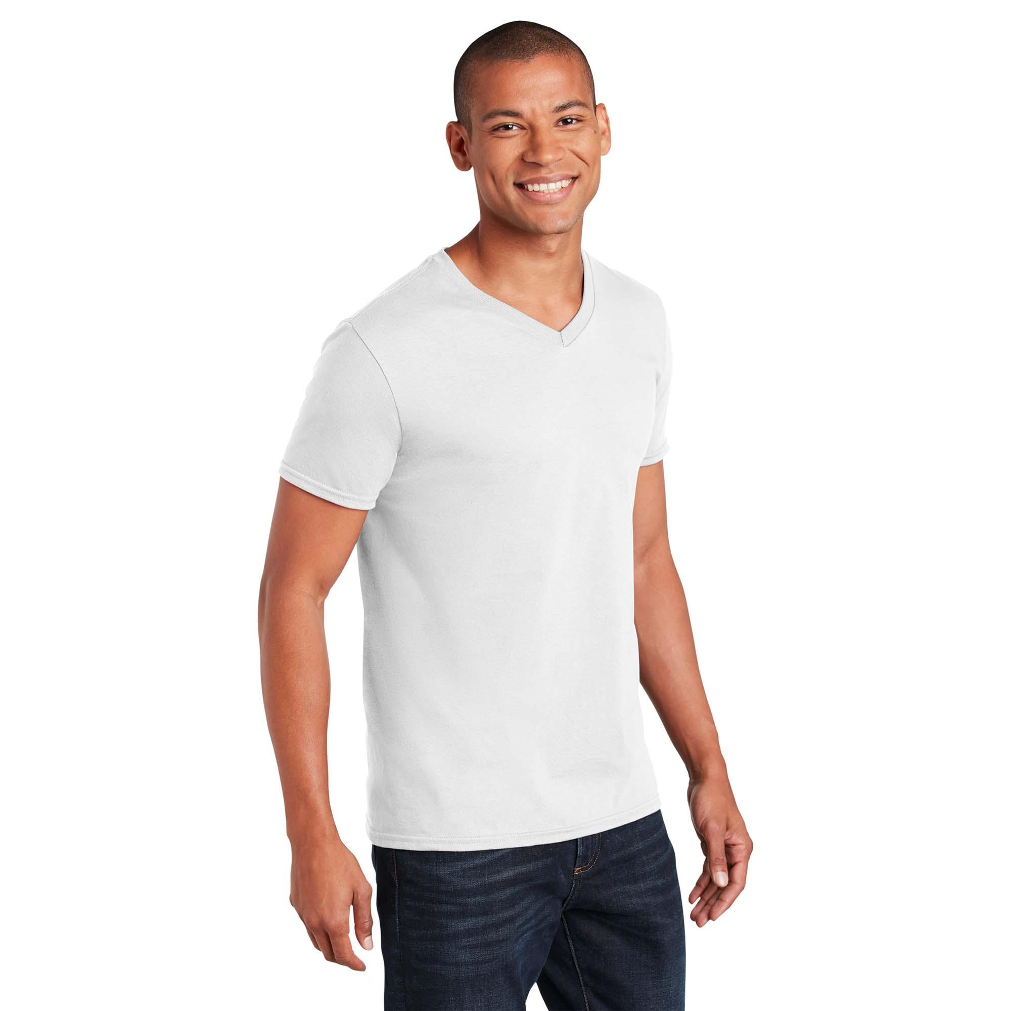 Gildan 64V00 Softstyle V-Neck T-Shirt - White | Full Source
