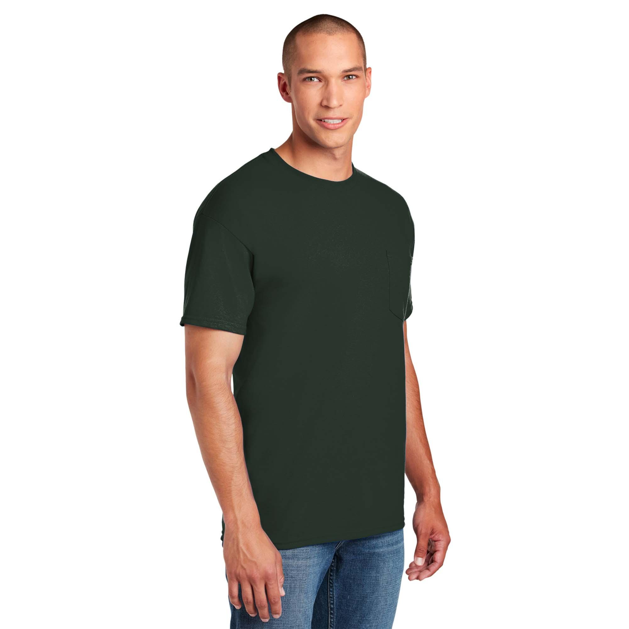Gildan 8300 DryBlend Pocket T-Shirt - Forest Green | Full Source