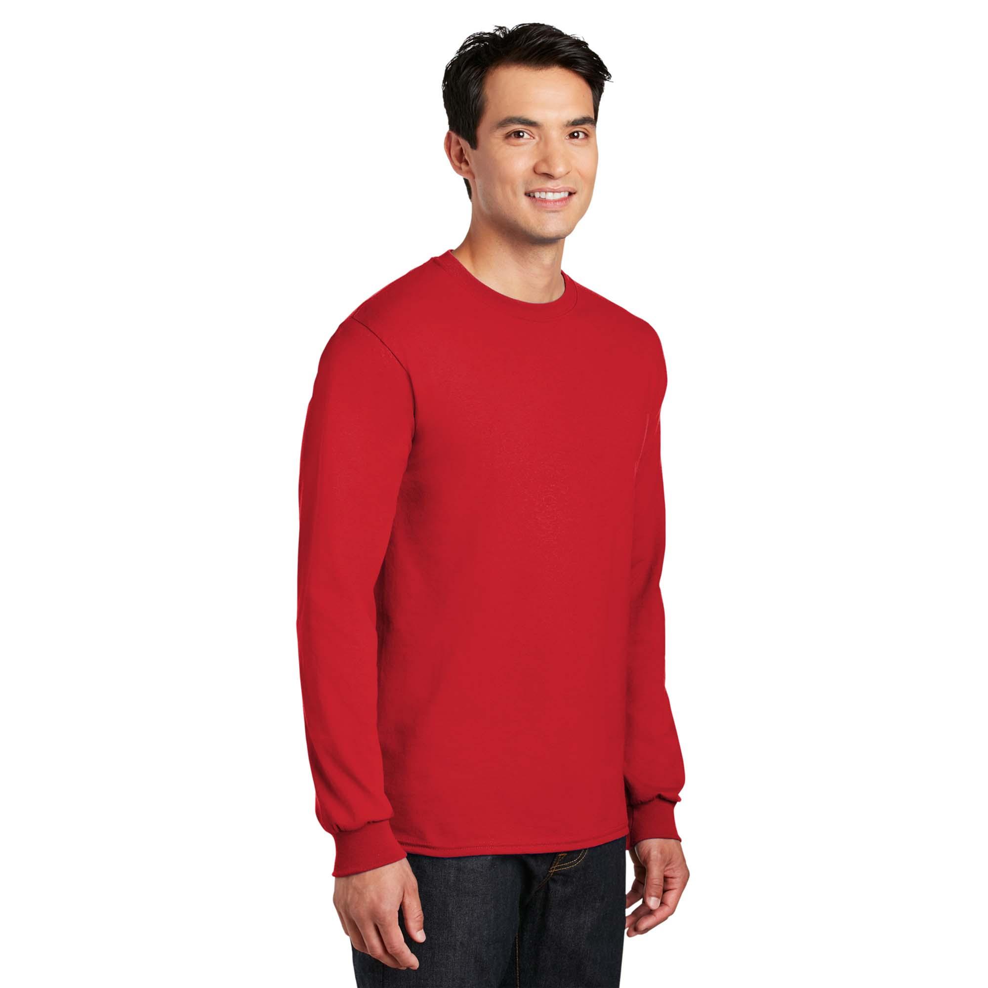 Gildan 8400 DryBlend Long Sleeve T-Shirt - Red | Full Source