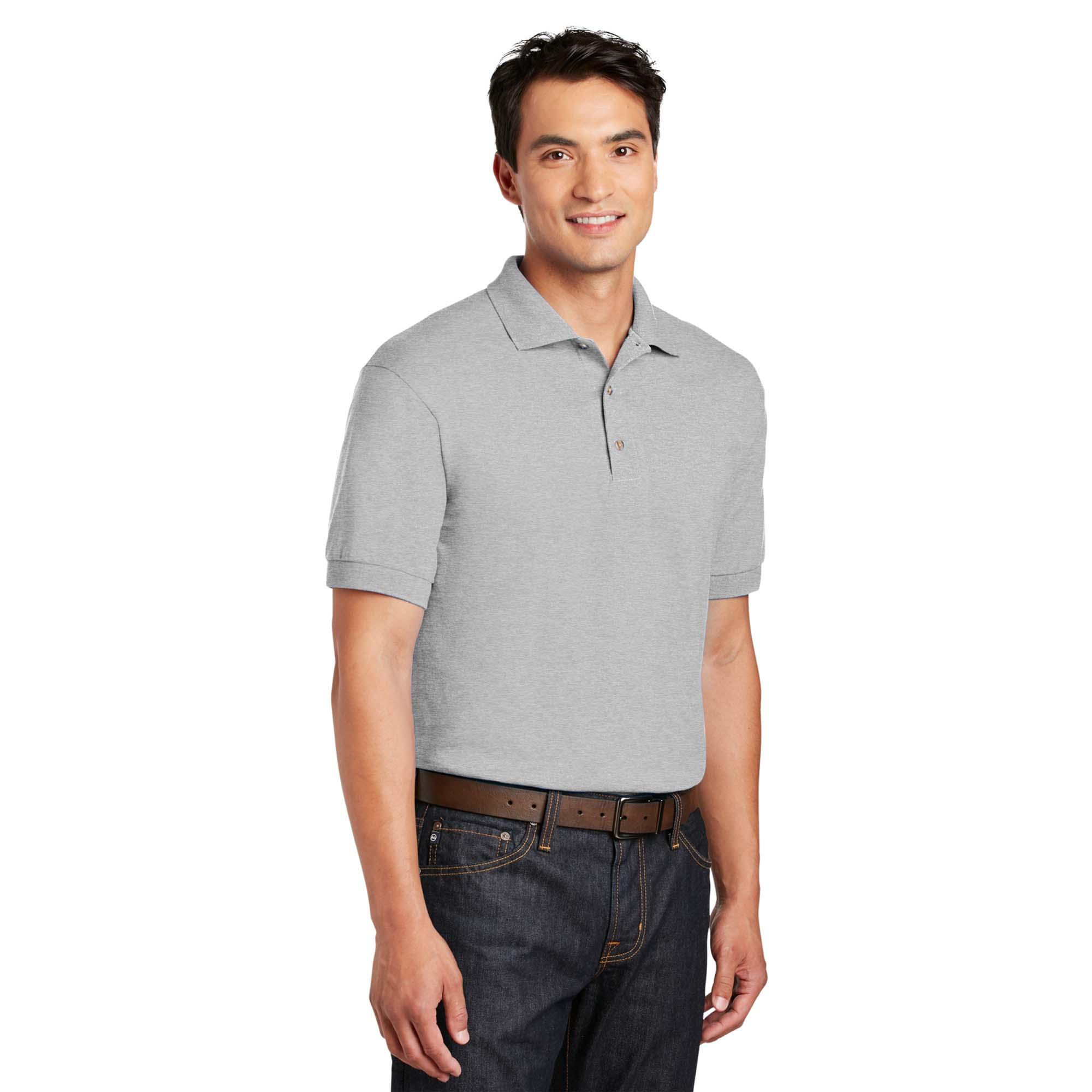 Gildan DryBlend Jersey Knit Polo Shirt 8800-Short Sleeve Collared Casual  T-Shirt