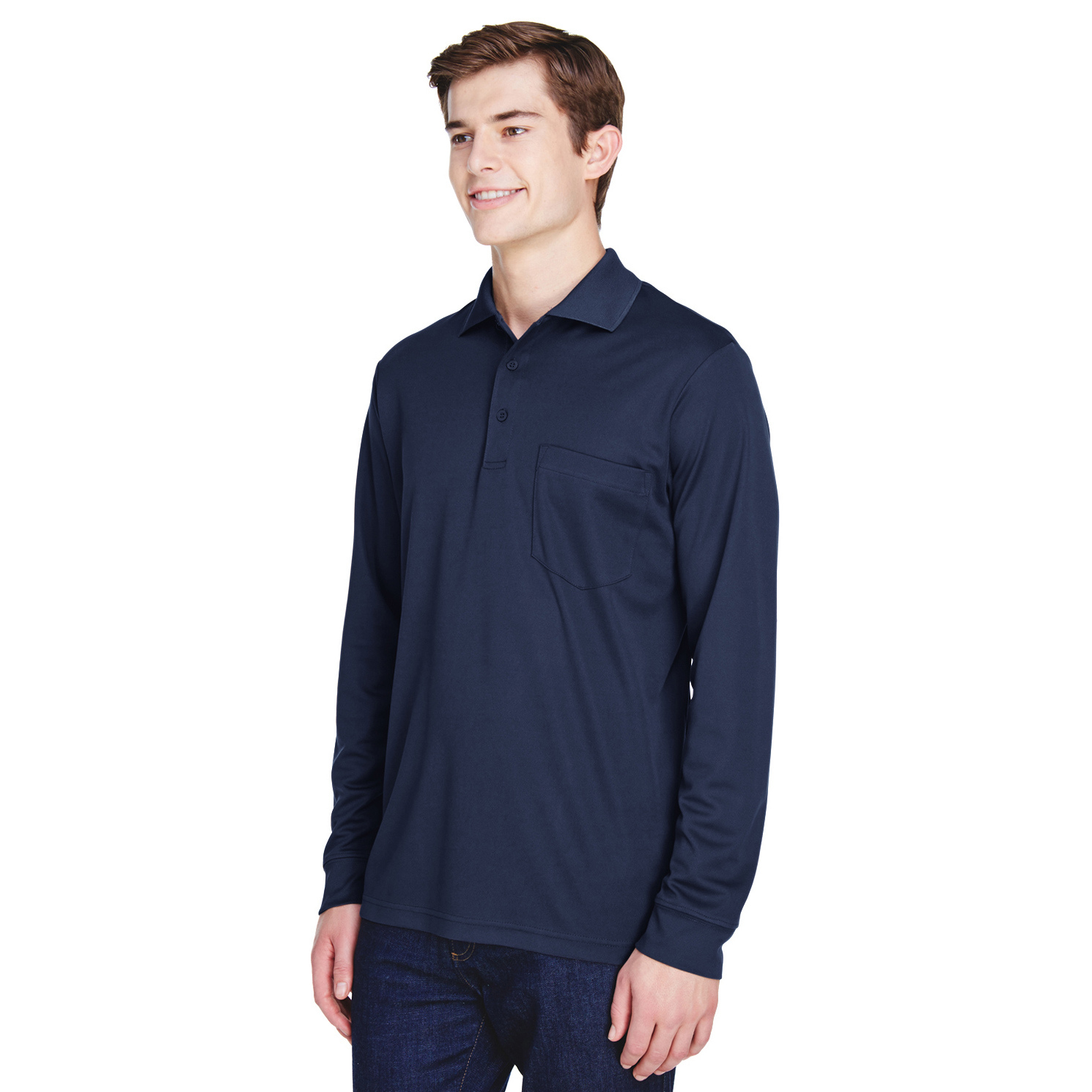 Core 365 88192P Adult Pinnacle Performance Long-Sleeve Pique Polo with ...