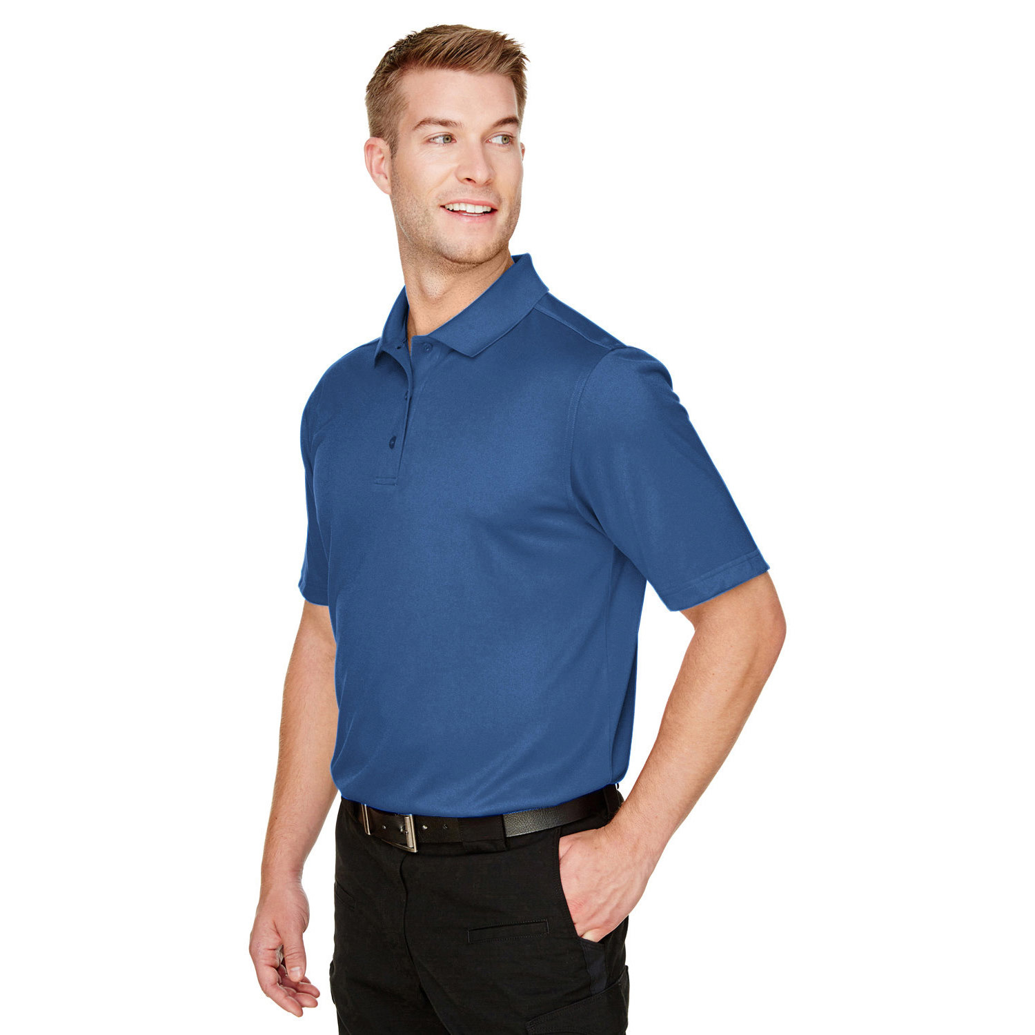 Harriton M348 Men's Advantage Snag Protection Plus IL Polo - Pool Blue ...