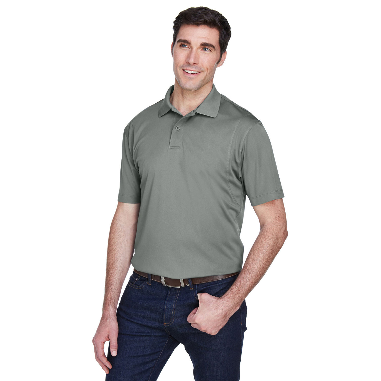 Harriton M354 Men Micro Pique Polo Charcoal S