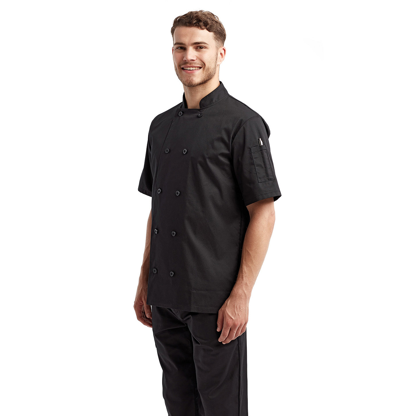 Reprime RP656 Unisex Short-Sleeve Sustainable Chef's Jacket - Black ...