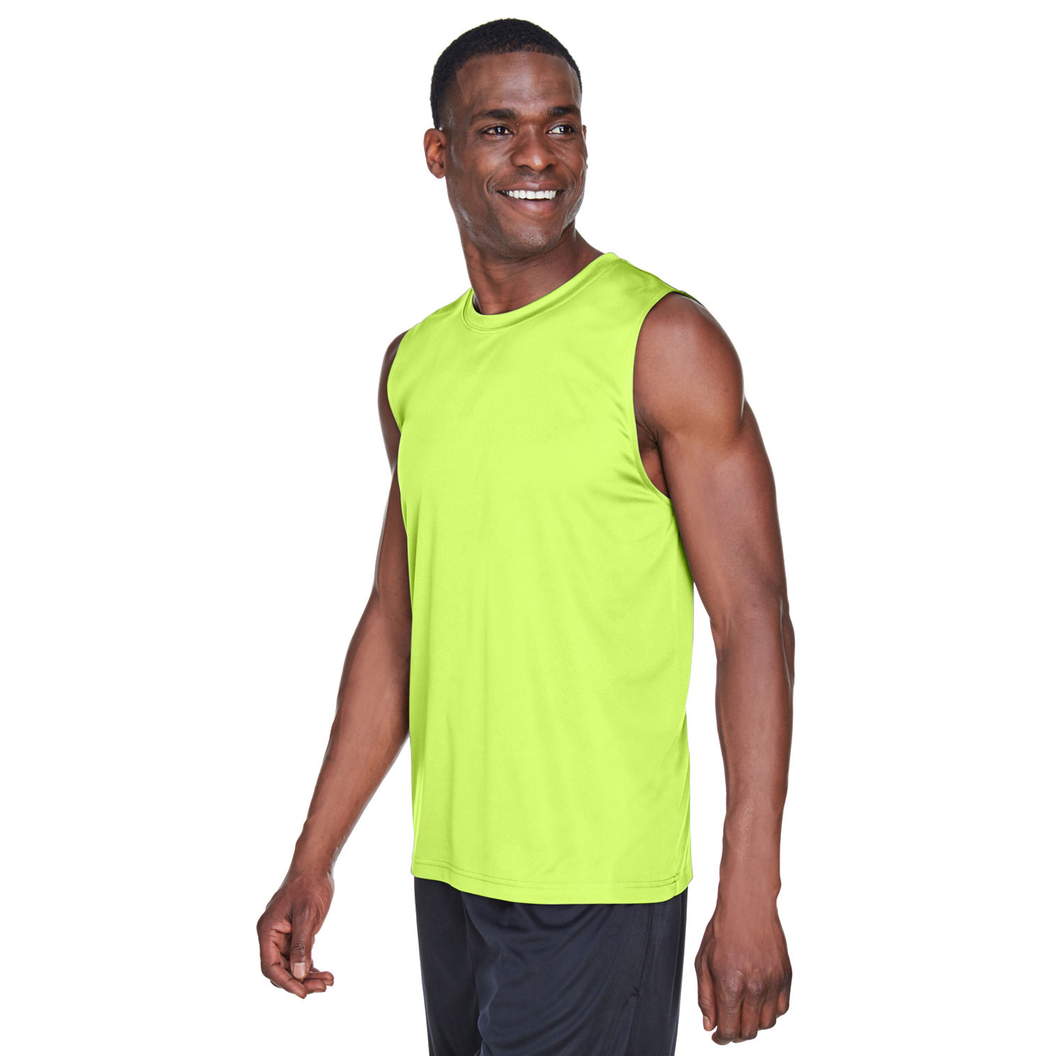 Team 365 TT11M Men's Zone Performance Muscle T-Shirt - Safety Yellow ...