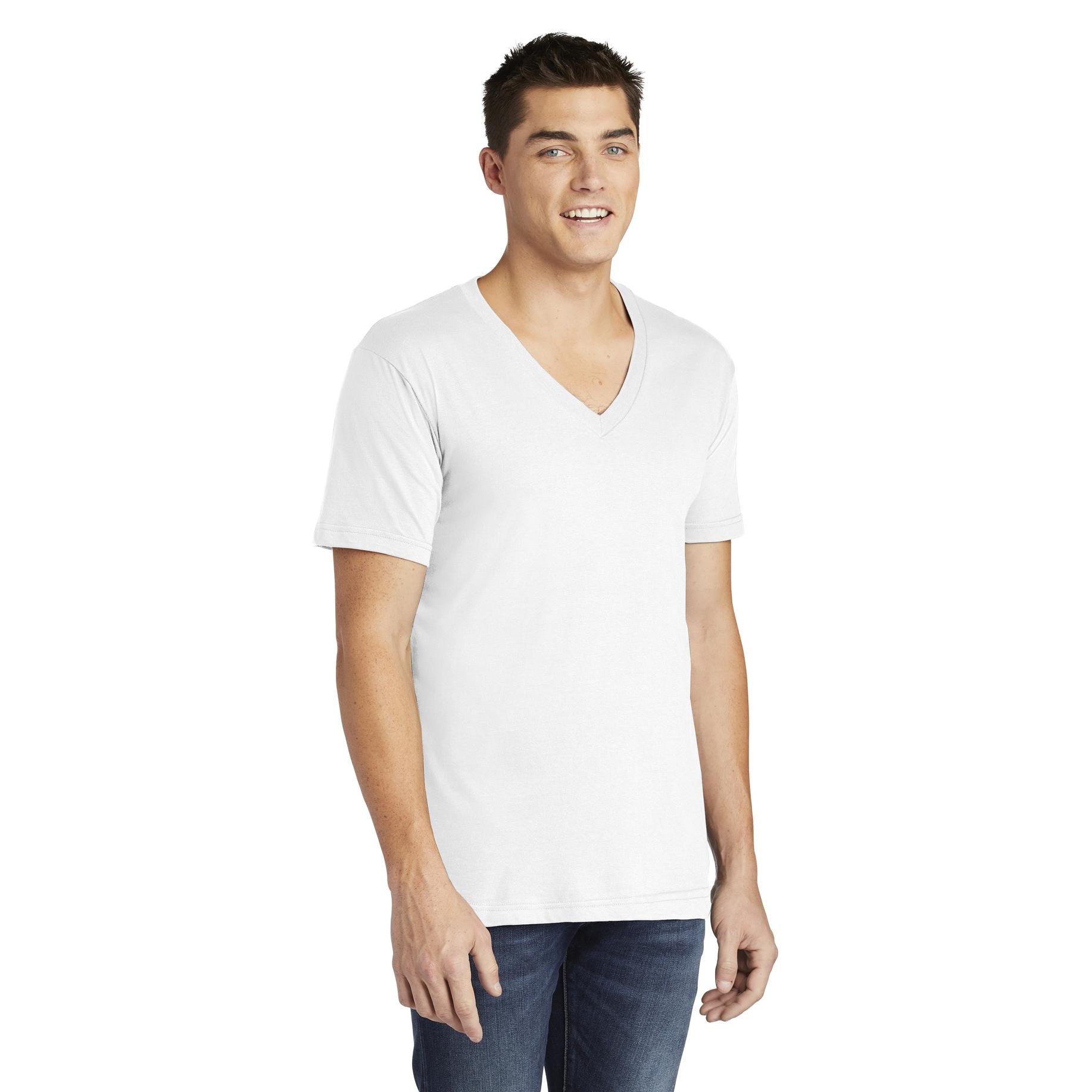 American Apparel 2456W Fine Jersey V-Neck T-Shirt - White | Full Source